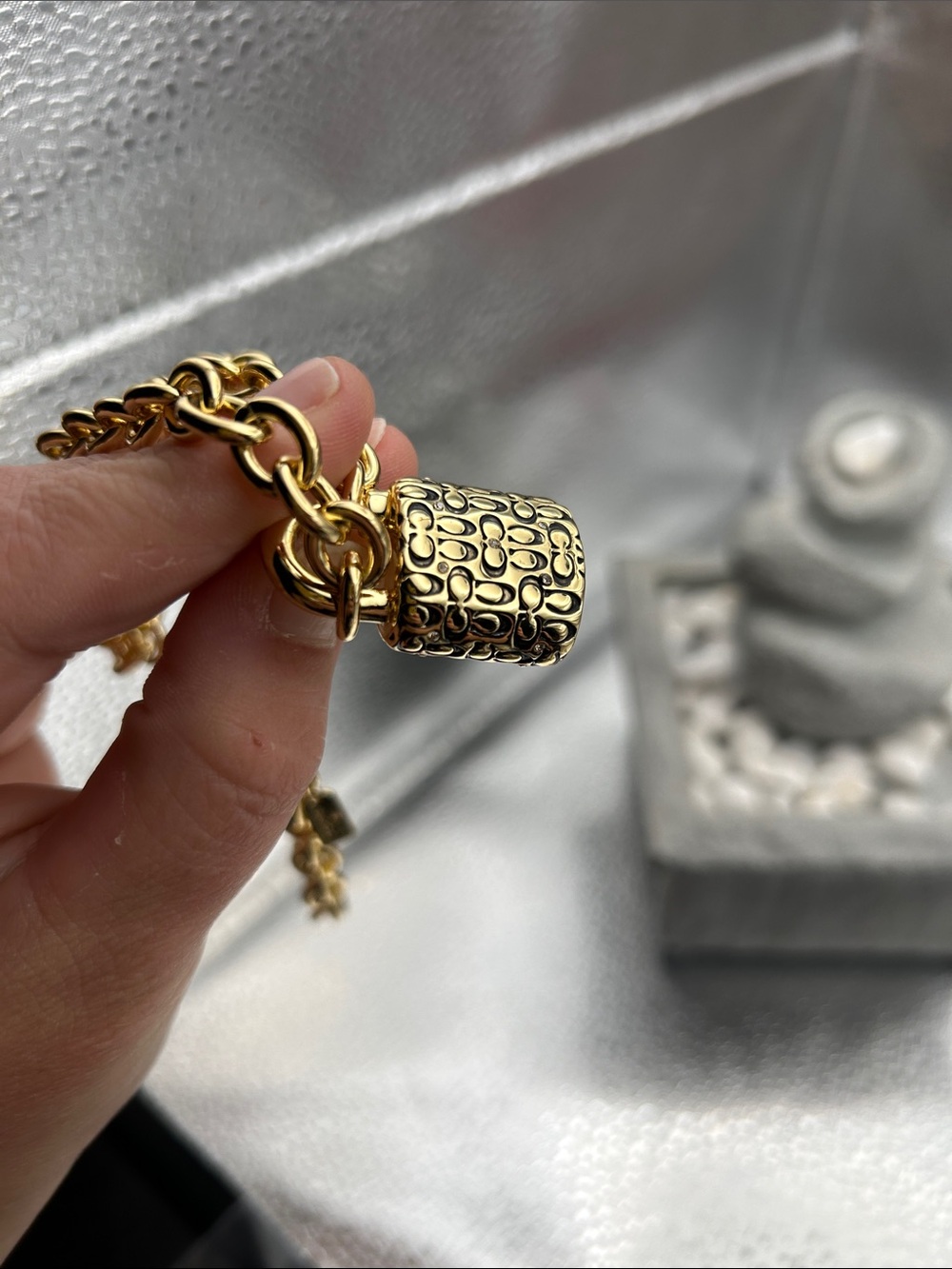 Coach Quilted Padlock Necklace - Picture 8 of 11